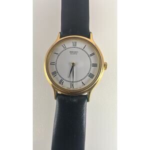 Ladies Seiko Quartz Watch Goldtone New Battery Runs Fine 25mm